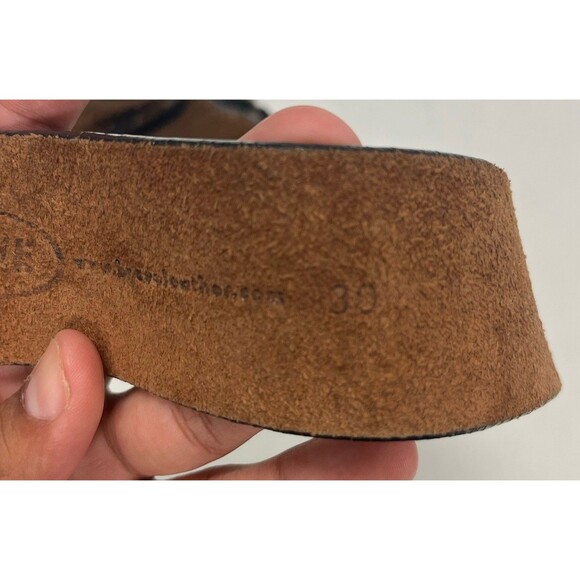 Brave Works Dark Brown Leather Belt Metal Ring Buckle Casual Men’s Sz 30 Western - Picture 5 of 7